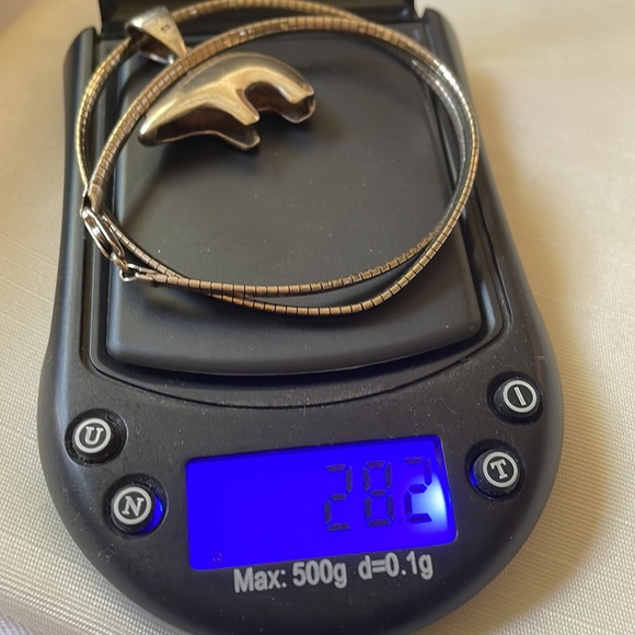 Sterling silver 925 Navajo walking Bear pendant fetish & Italian omega necklace - Picture 9 of 9